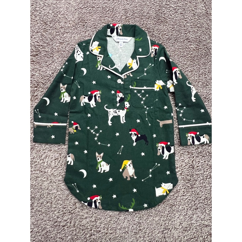 The Company Store Girls 3T Christmas Dog Constellation Cotton Flannel Sleepshirt
